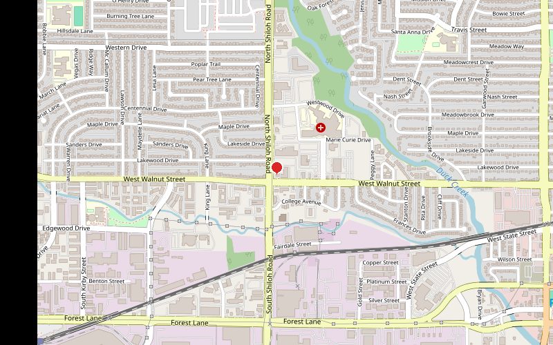 Map showing Garland Cellphone Repair at 2431 W Walnut St, Garland, TX 75042